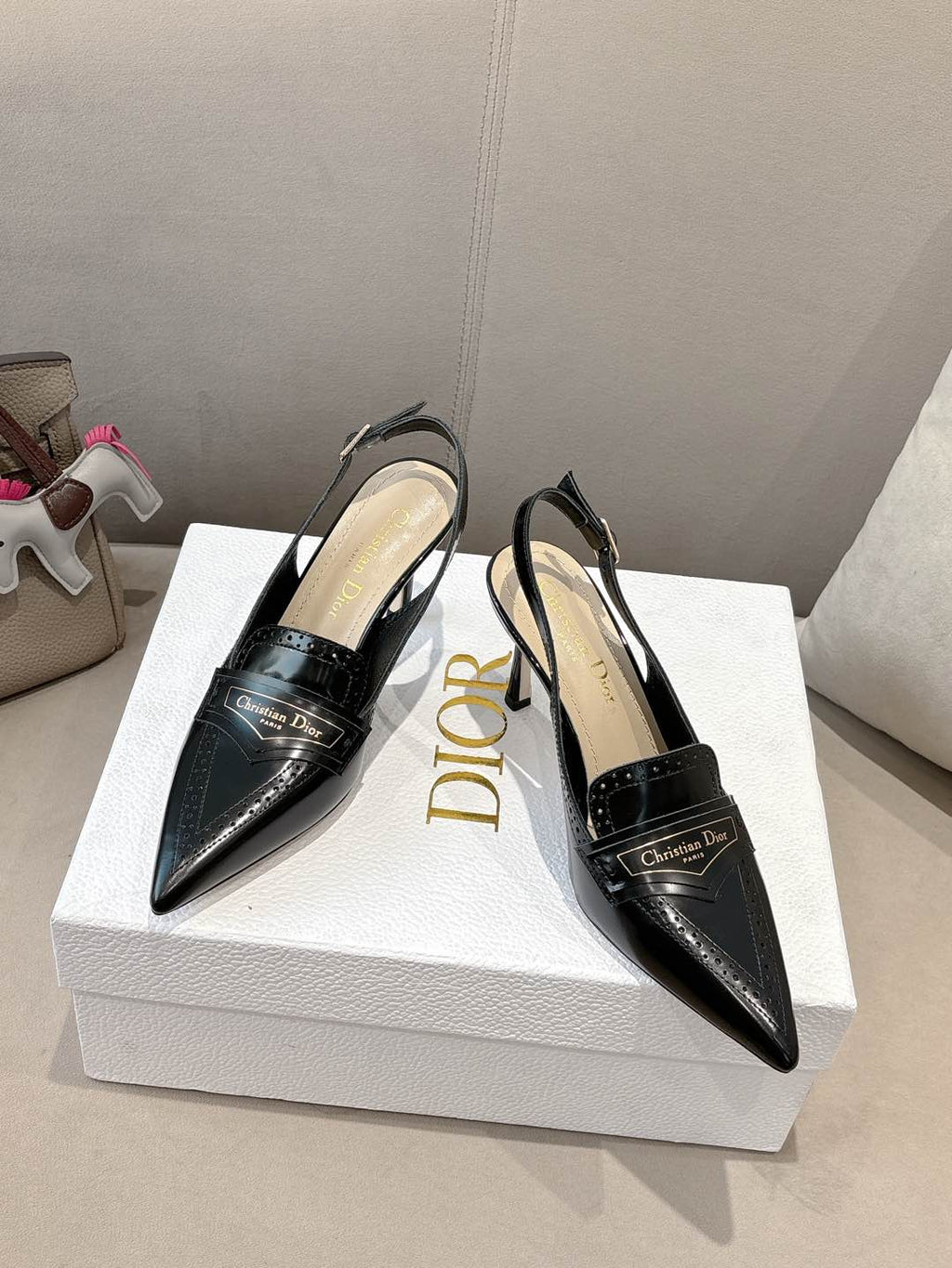 DIOR BOY SLINGBACK PUMP 35 MM IN BLACK CALFSKIN
